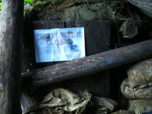 CLOSED. Tunnels owned by small-scale miners are ordered closed by the government following the tragic January landslide in Diat Uno, Napnapan village. (davaotoday.com photo)