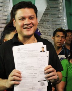 UNOPPOSED. Paolo Duterte (left), son of Vice Mayor Rodrigo and brother of Mayor Sara, is set to run unchallenged as Vice Mayor in next year's race. Also unchallenged is reelectionist Congressman Isidro Ungab. (davaotoday.com photo by Medel Hernani)