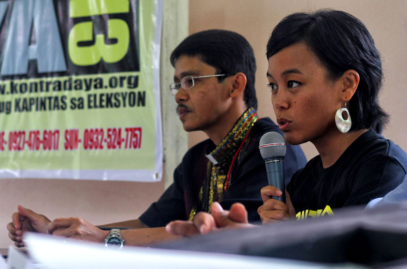 Prof. Aya Ragrario, Kontra Daya coordinator in Southern Mindanao, in a press conference in Davao City.  (davaotoday.com file photo by Ace R. Morandante)