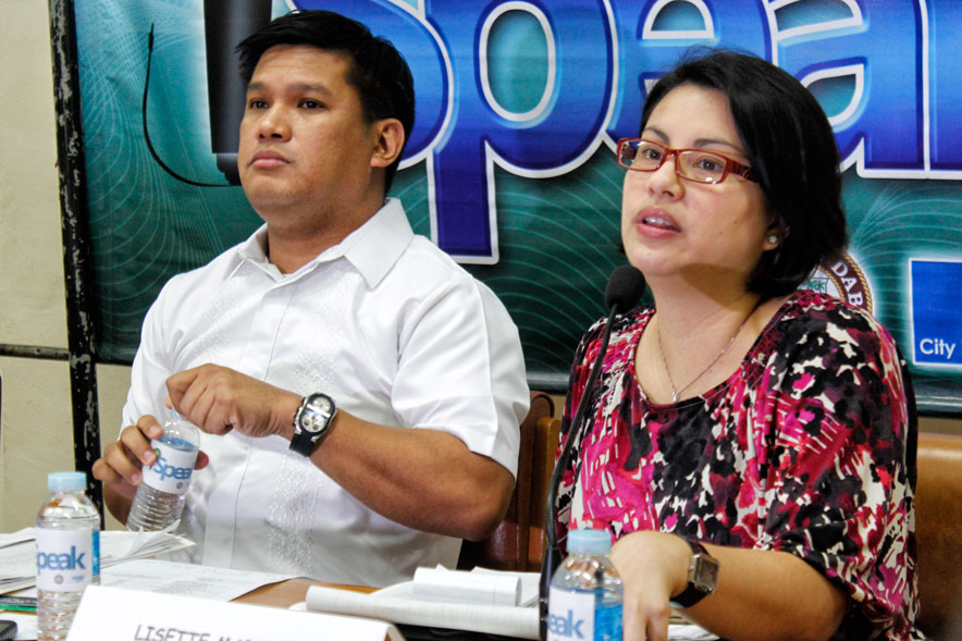 KADAYAWAN EVENTS. OIC City Tourism Officer Lisette Marquez announces the city's preparation for the week-long Kadayawan Festival on August 17 to 24. With her is City Councilor Al Ryan Alejandre, Committee Chair on Tourism and Beautification (davaotoday.com photo by Medel V. Hernani)
