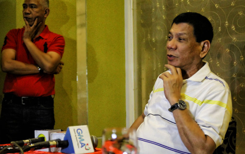 OUT OF OFFICE.  Davao City Mayor Rodrigo Duterte says he won’t be in office for a week or two as his administration works to fill the department head posts who will be joining his staff.  Duterte officially assumed office on Monday after taking his oath last Sunday.  (davaotoday.com photo by Ace R. Morandante)