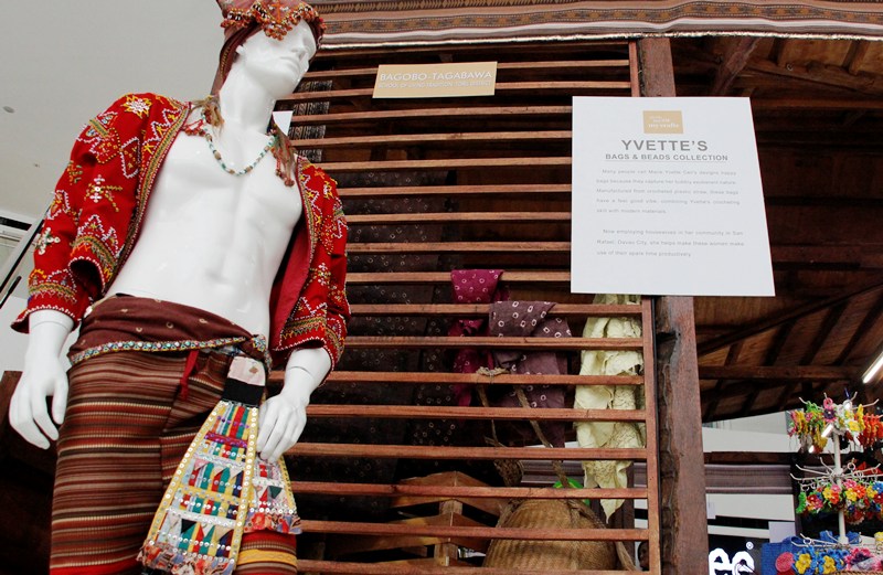 A Bagobo-Tagabawa garb on display at a souvenir store at SM Annex in Ecoland Drive, is part of the city tourism’s promotion of Davao’s indigenous garb and accessories.  (davaotoday.com photo by Medel V. Hernani)