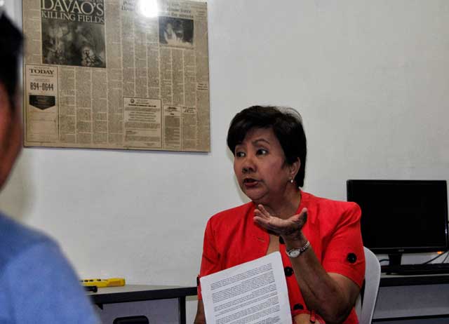 Gabriela Partylist Rep. Luzviminda Ilagan (davaotoday.com photo by Medel V. Hernani)