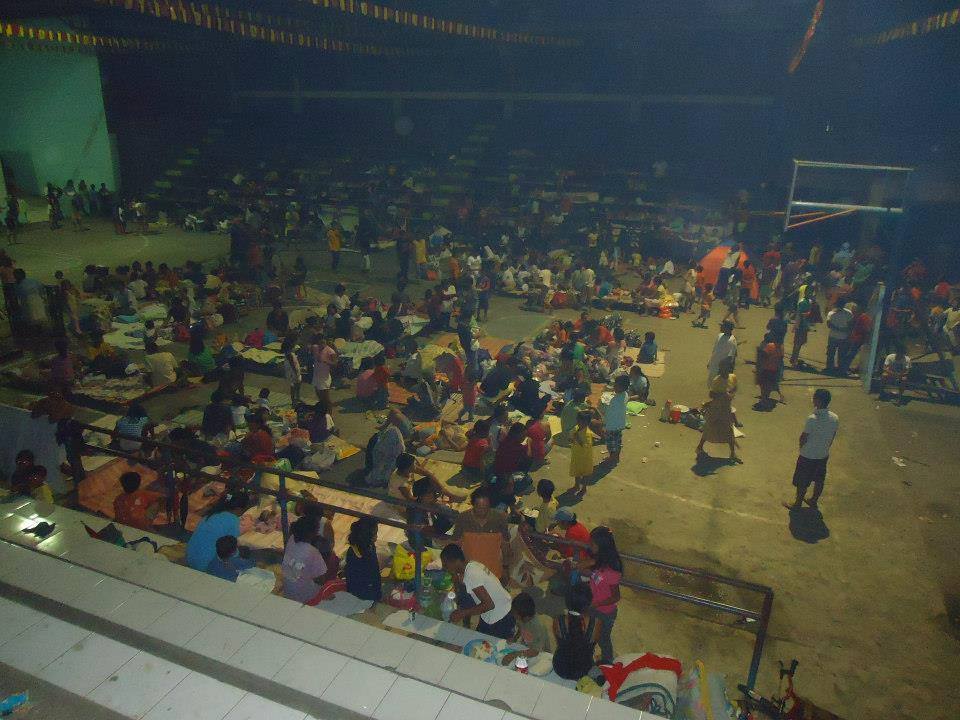 Many residents such as here in Macasandig, Cagayan de Oro evacuated early as horrors of another storm Sendong is still fresh from memory. (photo courtesy of Panday Bulig, CDO)