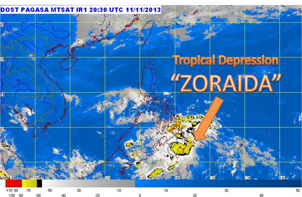 Typhoon Zoraida  enters Philippine Area of Responsibility. (courtesy of PAGASA)