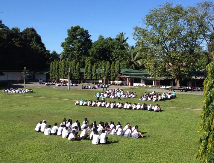 NOT A DRILL Students of Maryknoll High School Santo Tomas in Davao del Norte went out to the campus ground and stayed clear of buildings when a 5.7-magnitude earthquake struck Davao region early Wednesday morning. Phivolcs reported the epicenter near Mati, Davao Oriental. (davaotoday.com photo by Mart D. Sambalud)