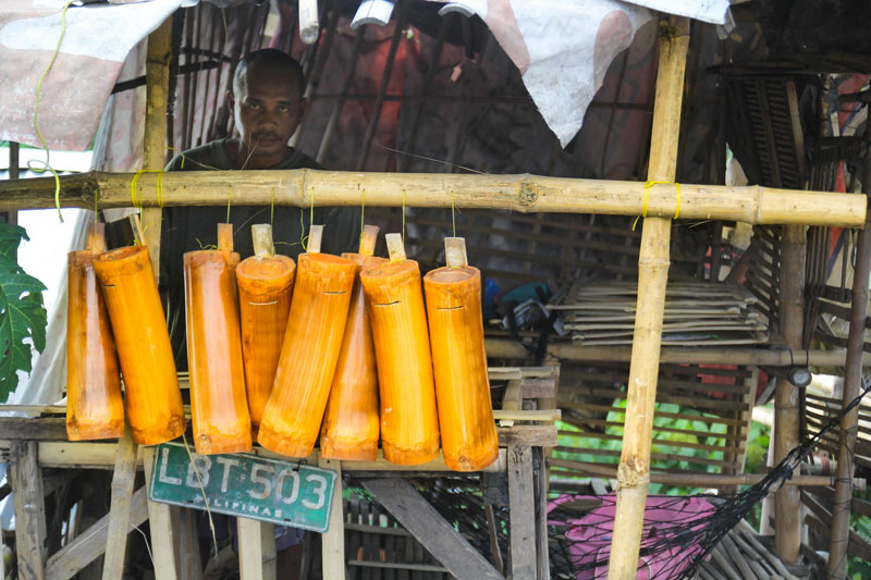 BAMBOO COIN BANK. Alkansiya (money box) made of bamboo are the first items for 2014 on display in this store along Bolton Bridge Davao City. (davaotoday.com photo by Ace R. Morandante) 