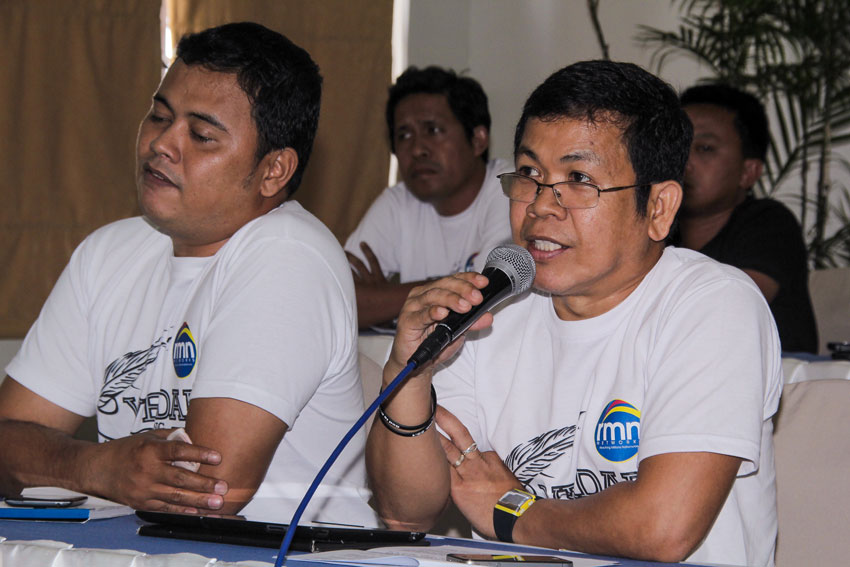 Radio Mindanao Network - Davao station manager Leo Daugdaug appears in a press conference Friday to clarify that the management is still open for negotiation with RMN Davao Employees Union (RDEU), which is on strike since October 2. (Ace R. Morandante/davaotoday.com)