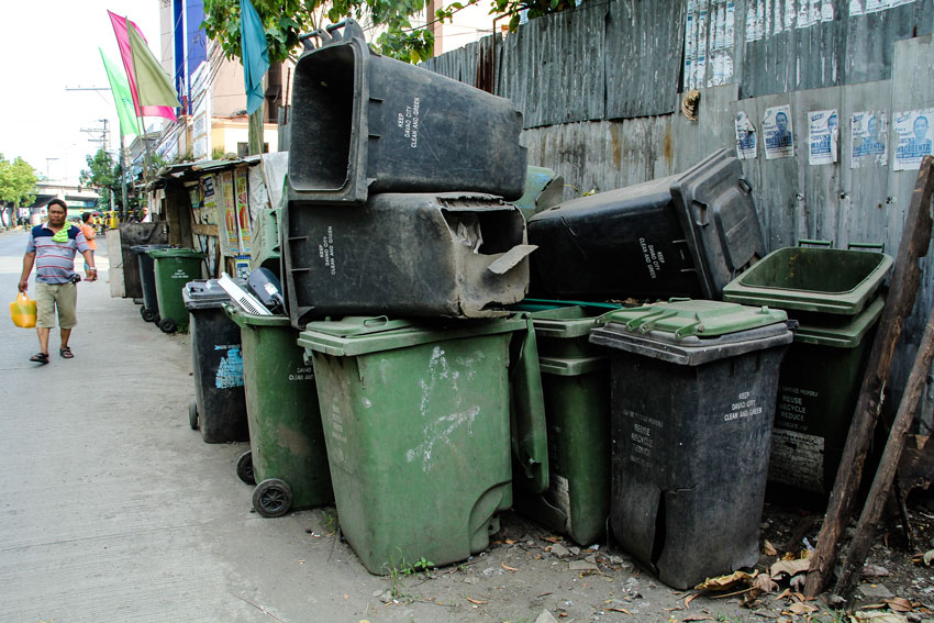 Damaged garbage bins have become useless, prompting officials to mull buying new ones, with a price as high as P5,000 per piece.