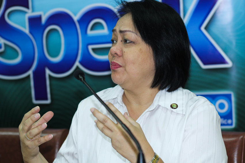 City Health Office Chief Dr. Joy Villafuerte updates on the preparedness of the Task Force Ebola during the regular press conference at the City Hall.(Ace R. Morandante/davaotoday.com)