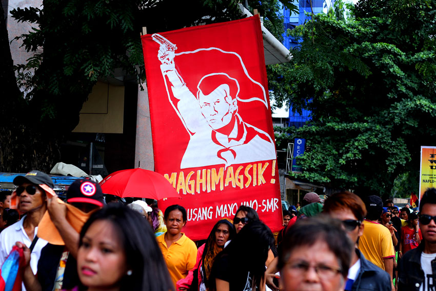 BONIFACIO DAY. Thousands of activist marched the city yesterday during the 151st birthday of national hero, Andres Bonifacio.(Ace R. Morandante/davaotoday.com)