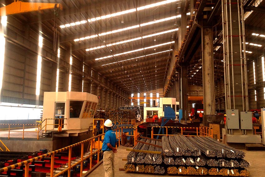 Steel Asia Manufacturing Corporation opens its sixth and biggest plant in Barangay Bunawan, Davao City, Thursday.  The plant has the capacity to produce 500,000 metric tons of expanded steel bars. (Tyrone A. Velez/davaotoday.com)