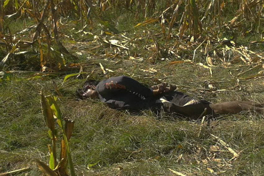 Body of Badrudin Langalan found hogtied. Photo by: Kilab Multimedia