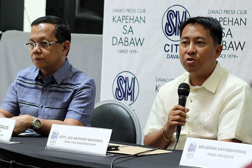 Atty. Leo Anthony Braceros, Head of the Local Civil Registrar, says they are now authorized to correct clerical errors of Birth Certificate and to change the first name or the gender of the individual.(Ace R. Morandante/davaotoday.com)