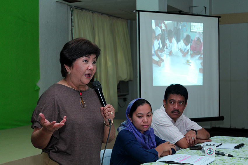  Gabriela Rep. Luz Ilagan shares her experience during the four days fact-finding mission in Mamasapano town, Maguindnao. She reports of kids traumatized by the encounter, and their parents afraid of going to their farms. (Ace R. Morandante/davaotoday.com)