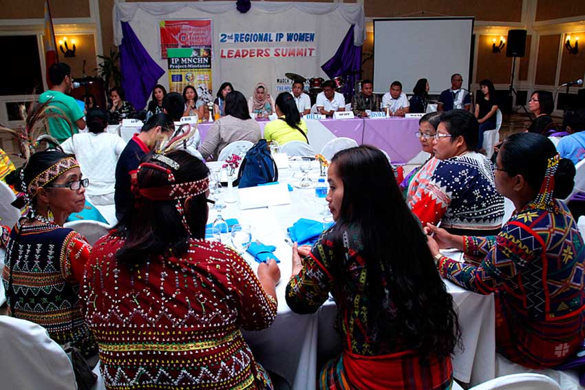 Leaders of various tribes attend the summit on Indigenous Peoples Maternal, Neonatal, and Child Health and Nutrition Project funded by the European Union at the Apo View Hotel on Wednesday. (Ace R. Morandante/davaotoday.com)