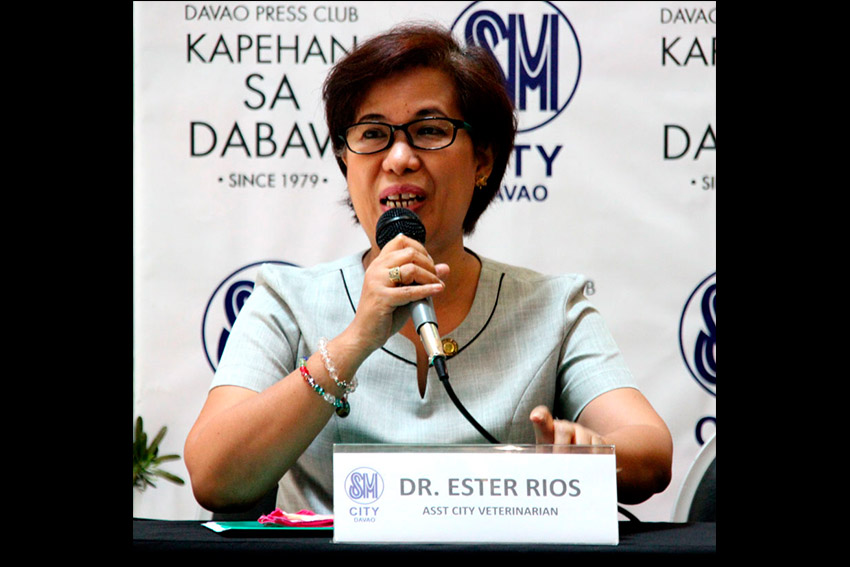 Dr. Ester Rayos, assistant city veterinarian, reminds pet owners to be responsible during Monday's Kapehan. Rayos said Davao region has a total of nine animal rabies cases this year, six of which is from Davao City. (Johannes Paul R. Garado/davaotoday.com)