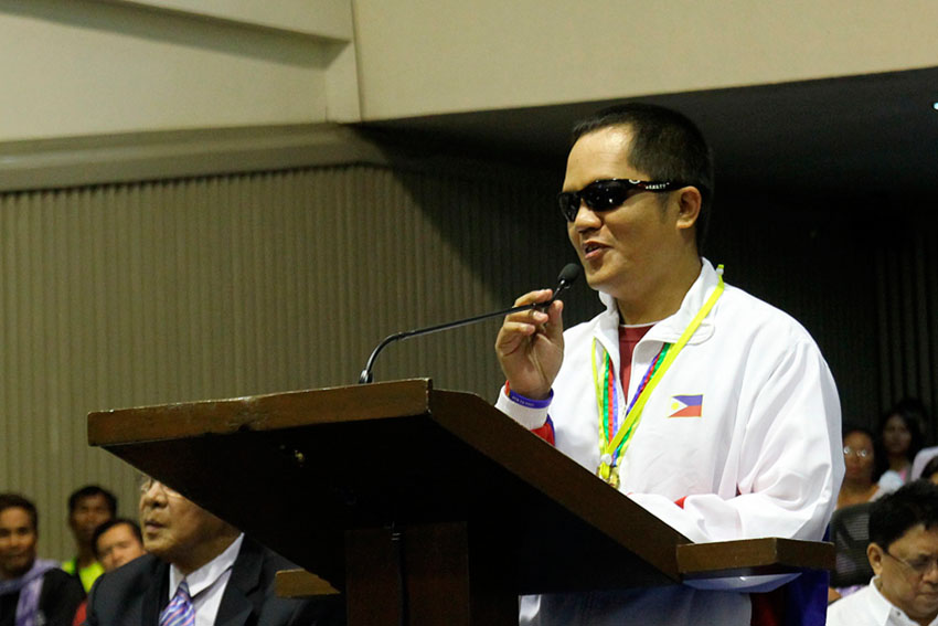 Elmar Olivar, a chess-player who is visually impaired, will represent the Philippines in the World Blind Games this coming May 18, 2015 which will be held at the Seoul, South Korea. Olivar hails from Catalunan Grande, Davao City.   (Ace R. Morandante/davaotoday.com)