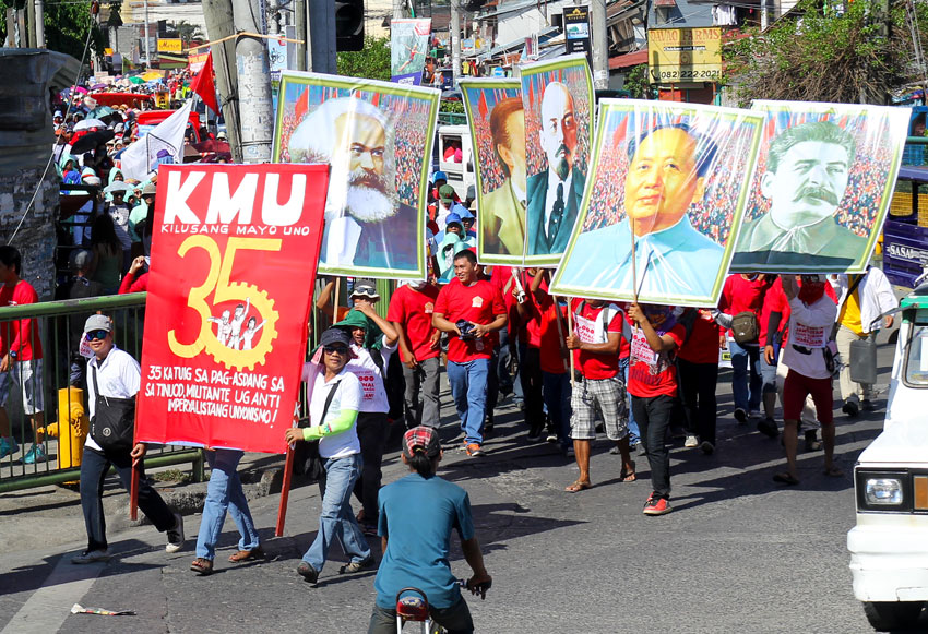 ONWARD. On the 129th International labor day, some 5,000 workers in Southern Mindanao march from Magsaysay Park to Rizal Park, bringing banners of thinkers that have inspired revolutions in the Third World. (Ace R. Morandante/davaotoday.com)