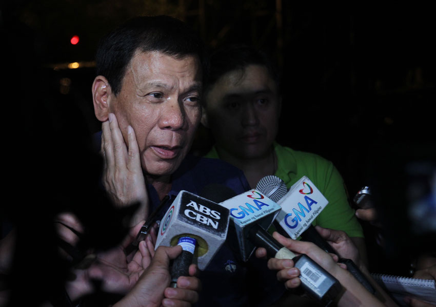 NOT INTERESTED. Davao City Mayor Rodrigo Duterte reveals on Friday his message to Vice President Jejomar Binay who recently said that he would like Duterte to be his running mate for 2016 elections. Duterte said if daughter Sara will run again for mayor, he will be retiring after this term. (Ace R. Morandante/davaotoday.com)