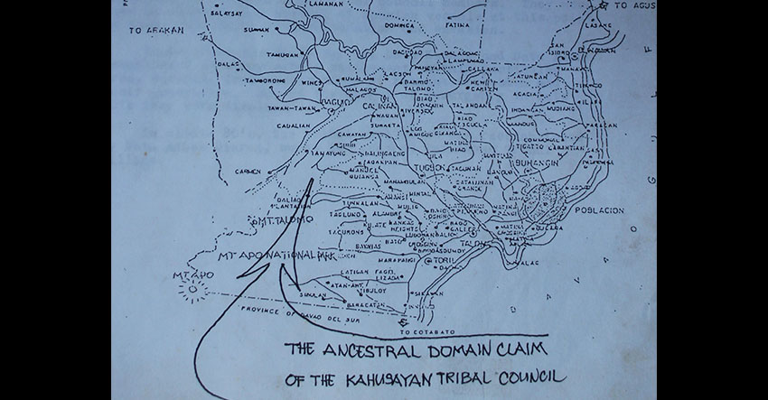 Ancestral Domain Claim of the Kahusayan Tribal Council, image from Ancestral Domain Claim application of the Bagobo-Klata filed before the National Commission on Indigenous Peoples