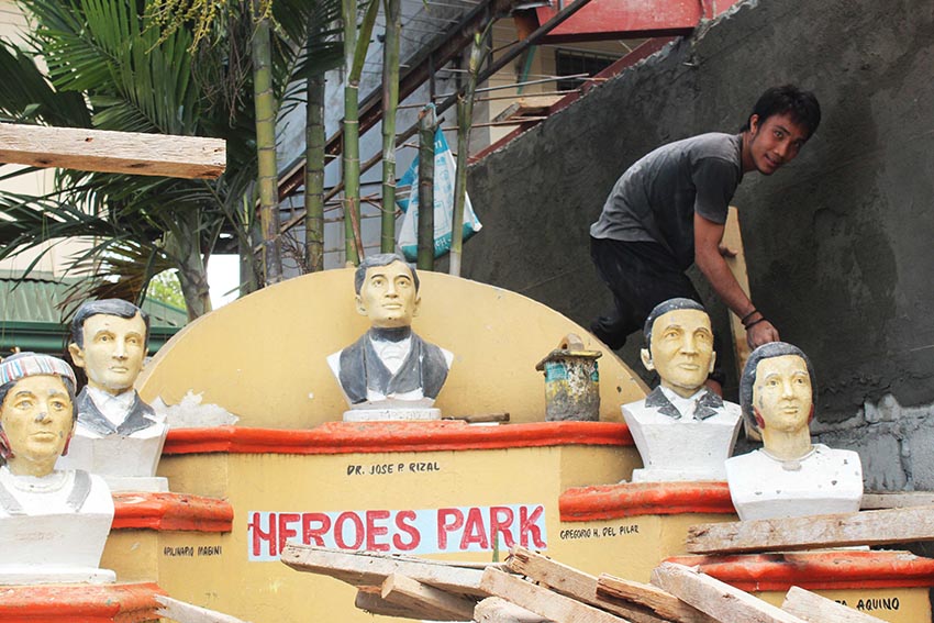 The school's Heroes' Park is partly converted into a classroom to accommodate more students this year.