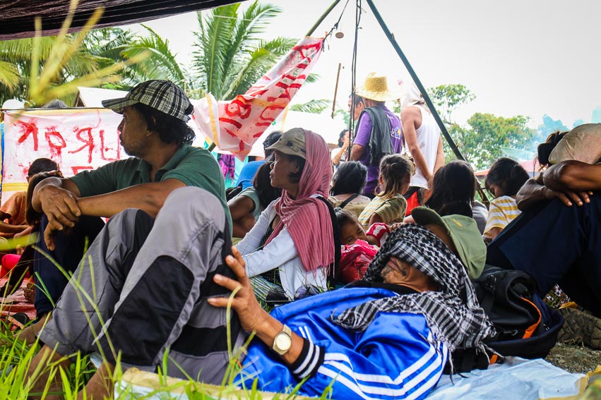 Farmers set up camp in front of Agpet's operation site in protest against the large scale mining company's operations in the area.