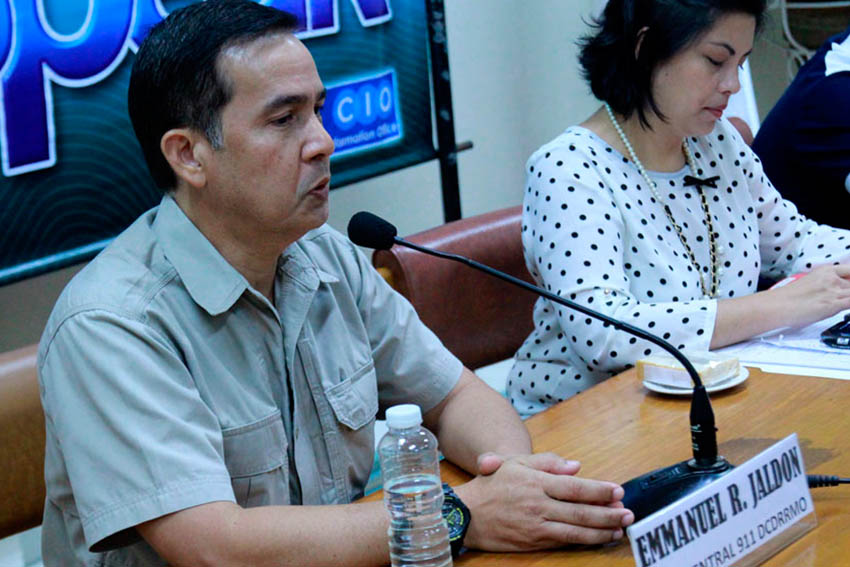 Davao City Risk Reduction Management Office (DRRMO) chief Emmanuel Jaldon announces to the members of the press that they have strengthened the DCRRMO by training barangays along the rivers if there is a coming disaster. He said the DCRRMO already has an early warning system. (Ace R. Morandante/davaotoday.com)