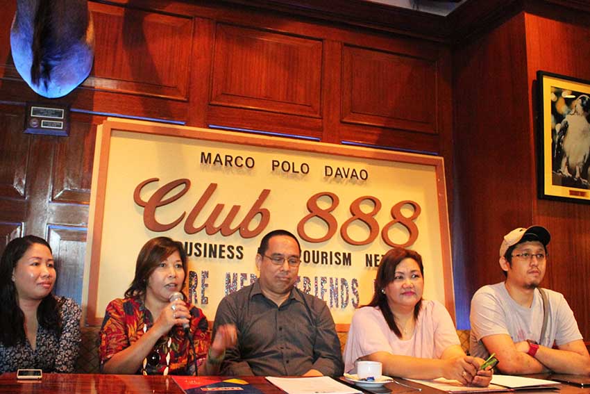 Representatives from the information and communications technology sector are calling on the National Telecommunications Commission and telecommunication companies to lower the cost of broadband in Mindanao to help them compete globally. From left are Heidi Villanueva of the Mindanao, Development Authority, Lizabel Holganza, event director, LIVEX 2015, Eric Manalastas, president, BPO Association of Davao Inc., Belle Torres, focal person of Tech4ed, and Lester Avila, president Davao Games Association. (Medel V. Hernani/davaotoday.com)