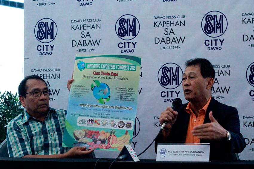 Ferdinand Marañon, president of Philippine Exporters Confederation Inc. (Philexport) in Davao Region gives updates on the upcoming Mindanao Exporters Congress 2015 which will be held at the SMX Convention Center in Lanang, Davao City this coming July 23 to 25 wherein around 200 exporters in Mindanao will participate.(Ace R. Morandante/davaotoday.com) 