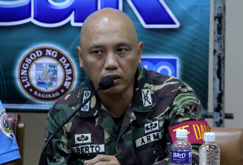 Task Force Davao commander col. Macairog Alberto said that terrorist organization change its picture due to the neutralization of there leaders, but still they are not discounting there capabiltiy and they are not taking for granted even without any threats report. (Ace R. Morandante/davaotoday.com)