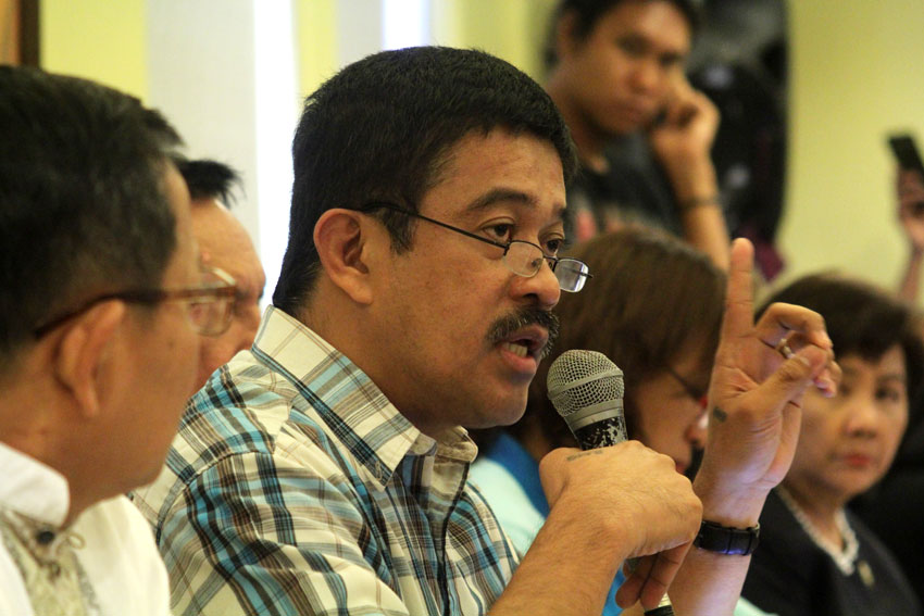 Bayan Muna Rep. Karlos Ysagani Zarate tells officials of the Armed Forces' Eastern Mindanao Command that what they did to the United Nation's Special Rapporteur Chaloka Beyani's statement on the indigenous peoples in UCCP Haran in Davao City is an international embarrassment to the country. Zarate make the comment during the second day of the public hearing of the House Committee on Human Rights.(Ace R. Morandante/davaotoday.com)