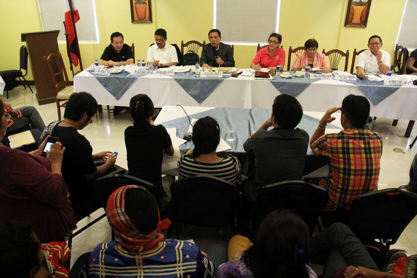 Members of the House committee on human rights conduct a two-day public hearing in Hotel Vicente along Torres Street in Davao City. (Ace R. Morandante/davaotoday.com)