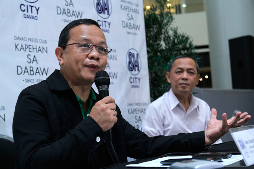 Randolf Anthon Gales, Interim Statistical Officer  of the Philippine Statistics Authority announces the month-long nationwide census population starting Monday.Beside him is former councilor Peter Laviña. (Ace R. Morandante/davaotoday.com)