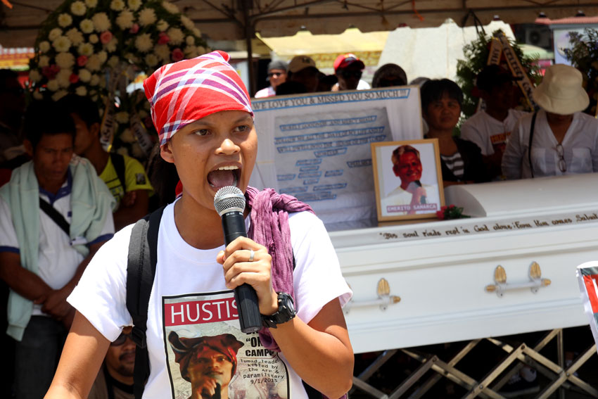 Michelle Campos, daughter of the slain Lumad leader Dionel Campos who chairs the Malahutayong Pakigbisog Alang sa Sumusunod says the government's anti-insurgency operation, Oplan Bayanihan is the reason why her father was killed by the Magahat-Bagani Forces. The older Campos is accused of being a supporter of the New People's Army.