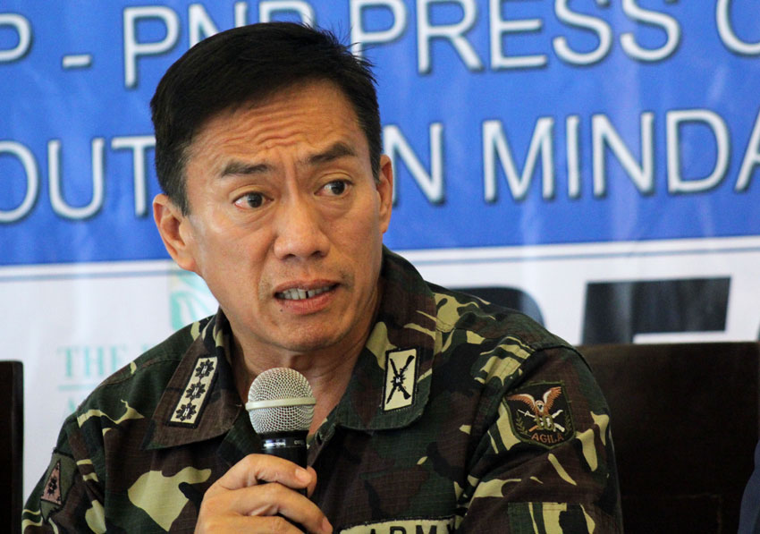 Colonel Ricardo Nepumoceno, commander of the 1003rd brigade of the Army confirms that the Army officials identified only as "Galot" and Daniel" who were reportedly involved in a rape case of a minor in Talaingod, paid the mother in exchange for the withdrawal of the case. (Ace R. Morandante/davaotoday.com)