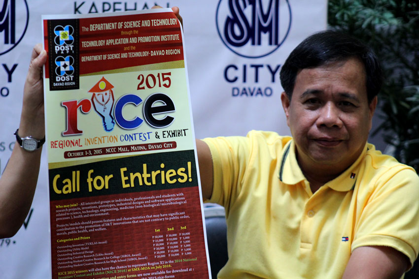 Virgilio Sangutan, president of Davao Inventors Association announces that they are calling for entries for the Regional Invention Contests and Exhibits at a big mall in Matina on October 1-3. (Ace R.Morandante/davaotoday.com) 