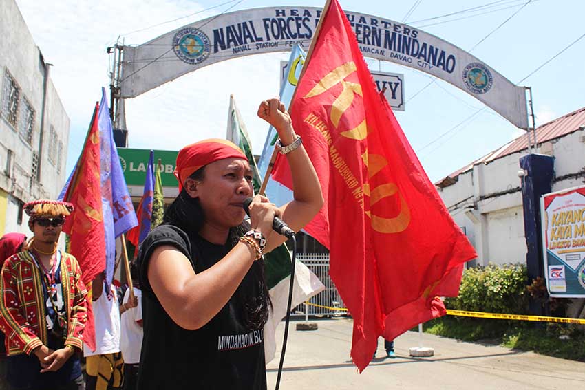 HUMAN RIGHTS ACTIVIST. Hanimay Suazo of human rights group Karapatan says they condemn the Army's "red-tagging" against her and other activists leaders who are called as supporters of the New People's Army(NPA).  (Medel V. Hernani/davaotoday.com)    