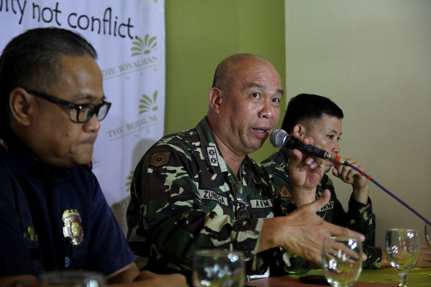 Colonel Norman Zuniega, public affairs officer of the 10th Infantry Division, admits the country lacked "floating assets” to put up enough blockade in the area of Davao Gulf during the kidnapping of three foreigners and a Filipina in Samal island. (Ace R. Morandante/davaotoday.com)  