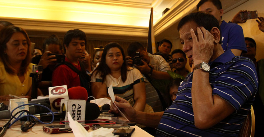 Mayor Rodrigo Duterte in his latest press conference Monday announces that he is open to run as Mayor if his daughter will not agree to run. (Ace R. Morandante/davaotoday.com)