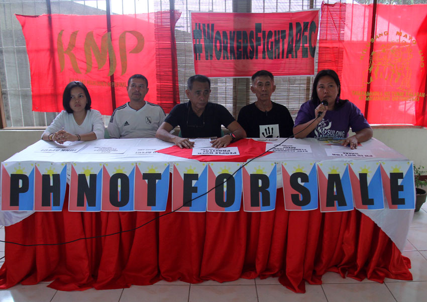 Davao activists will stage simultaneous rallies in different government agencies in preparation for a bigger protest action against the Asia Pacific Economic Cooperation on Thursday. (Ace R. Morandante/davaotoday.com) 