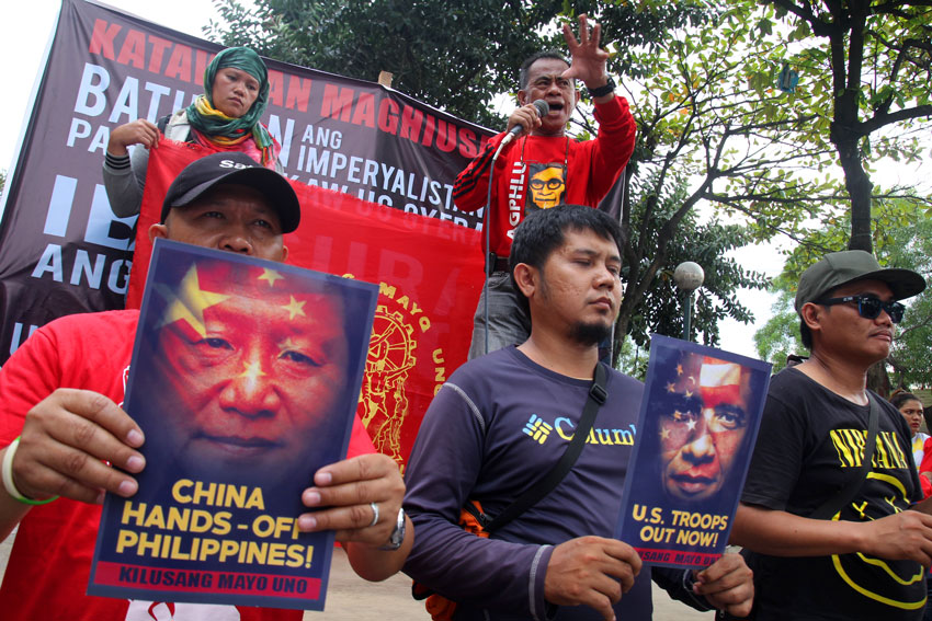 Joel Maglunsod, vice chairperson of Kilusang Mayo Uno Southern Mindanao condemns the Asia Pacific Economic Forum summit blaming it for imposing policies that allegedly depress wages, heighten labor flexibilization and lead to massive trade union repression.(Ace R. Morandante/davaotoday.com)