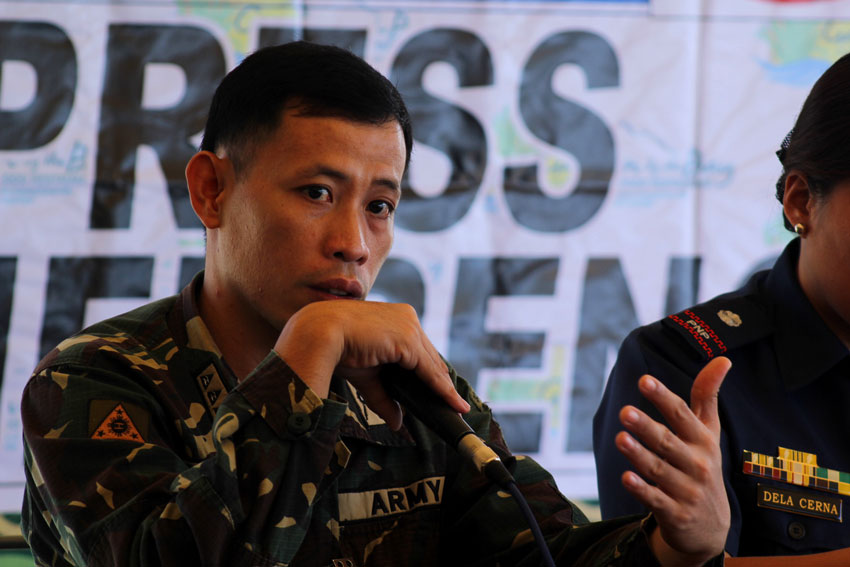 Captain Rhyan Batchar, 10th Infantry Division spokesperson tells the people who are travelling back to Davao City to cooperate with security forces who are conducting inspections after the recent bombing in the city last week. (Ace R. Morandante/davaotoday.com)