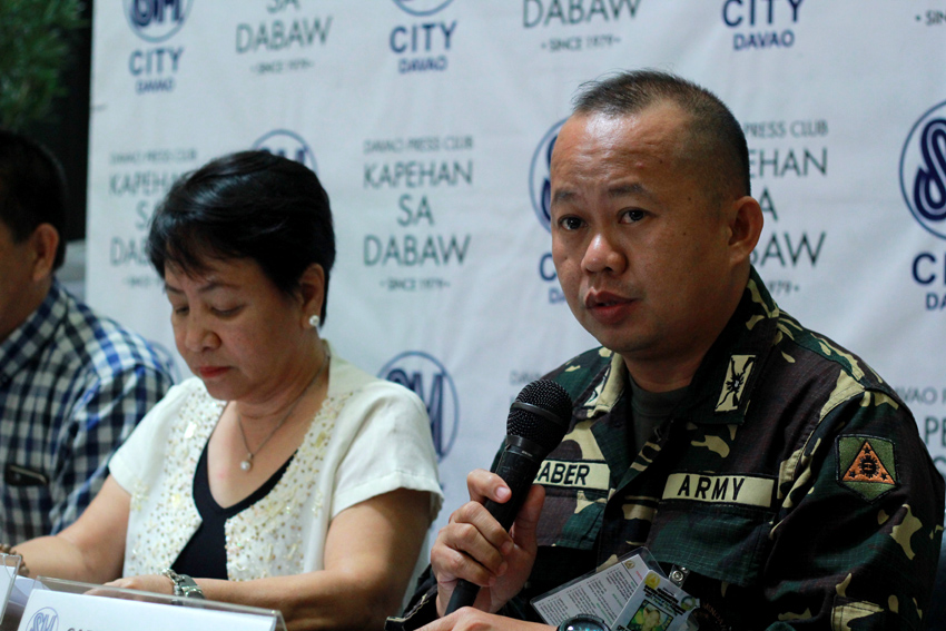 Captain Alberto Caber, Eastern Mindanao Command spokesperson says they are still looking for the members of the Magahat paramilitary group accused of killing tribal leaders and a school administrator in Surigao del Sur on September 1, last year . (Ace R. Morandante/davaotoday.com)