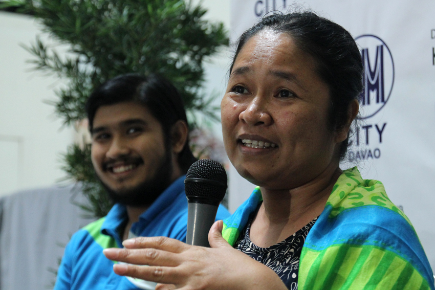 GREEN FIGHT. Mary Ann Fuertes, executive director of Interface Development Interventions (IDIS) is elated over Mayor Rodrigo Duterte's decision to junk the amended City Land Use Plan (CLUP) that removed the 10% green space provision. (Ace R. Morandante/davaotoday.com)