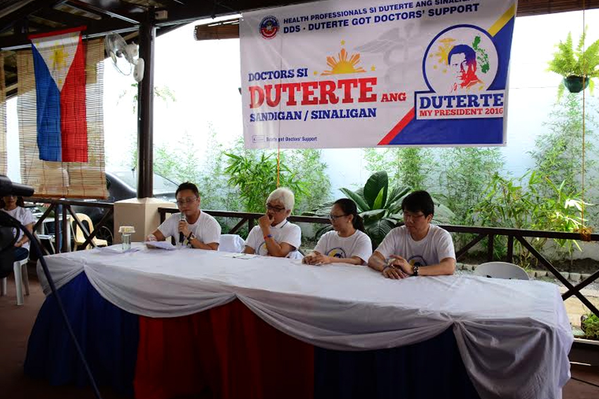MEDICAL SECTOR FOR DUTERTE. Medical and health professionals and workers turned up in the launching of the Duterte got Doctors' Support, a new group in Davao City to support Duterte's presedential candidacy. The formation of the new group is spearheaded by Dr. Jet Lu, who said its members will campaign for Duterte in hospitals all over the country. (Ace R. Morandante/davaotoday.com)