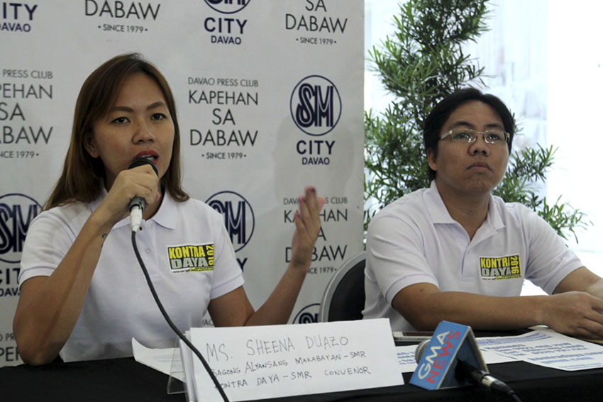 Sheena Duazo, convenor of election watchdog Kontra-Daya Southern Mindanao, says they found anomalous voters in Davao Region listed on the Commission on Elections' website. (Ace R. Morandante/davaotoday.com)