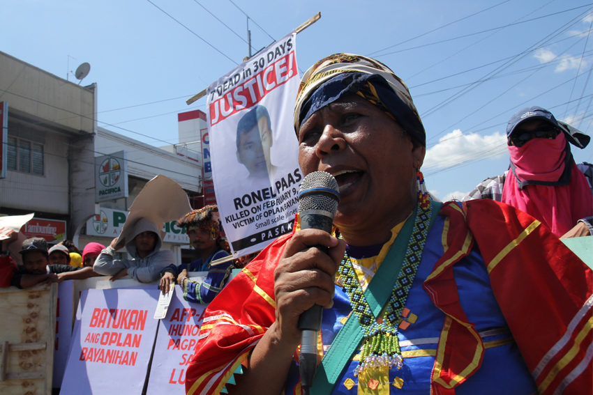 Ellen Manlibaas, a Lumad leader from Kitaotao, Bukidnon shares her experience when she was taken by soldiers and was accused of alleged trumped-up charges.