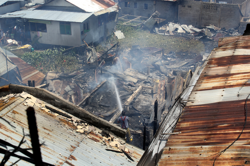 The fire fighters declare fire out in Barangay 31-D at around 12:00 in the afternoon. 