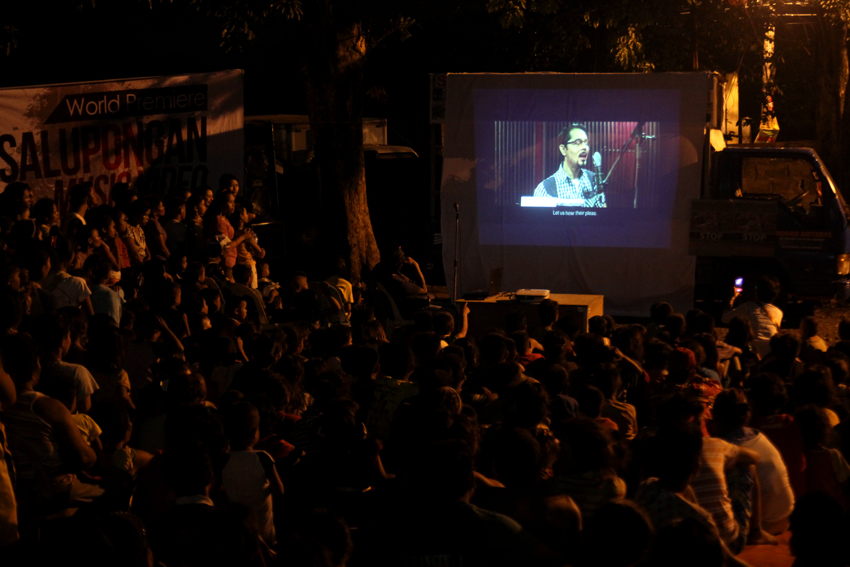 STAR-STUDDED. Veteran Filipino actor Christopher de Leon is among the celebrities included in the music video of the song Salupongan (unity) produced to help the indigenous peoples of Mindanao who are affected by mining and militarization. The video premiered on Saturday, March 5 in Davao City. (Ace R. Morandante/davaotoday.com)  